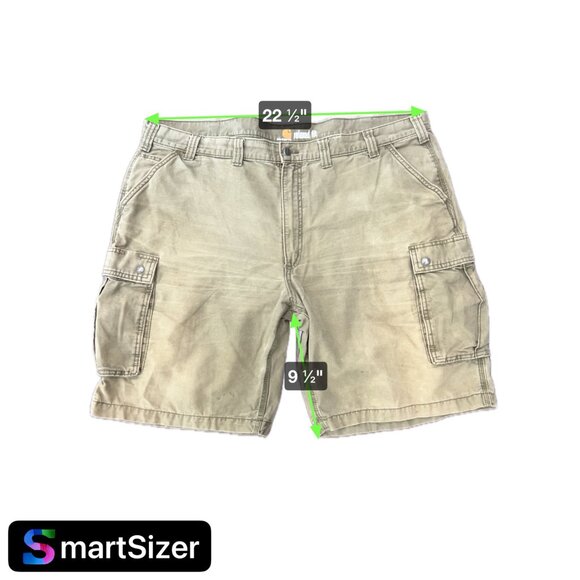Carhartt Mens Relaxed Fit Utility Shorts Size 46 Khaki Cotton Cargo Pockets - Picture 10 of 10